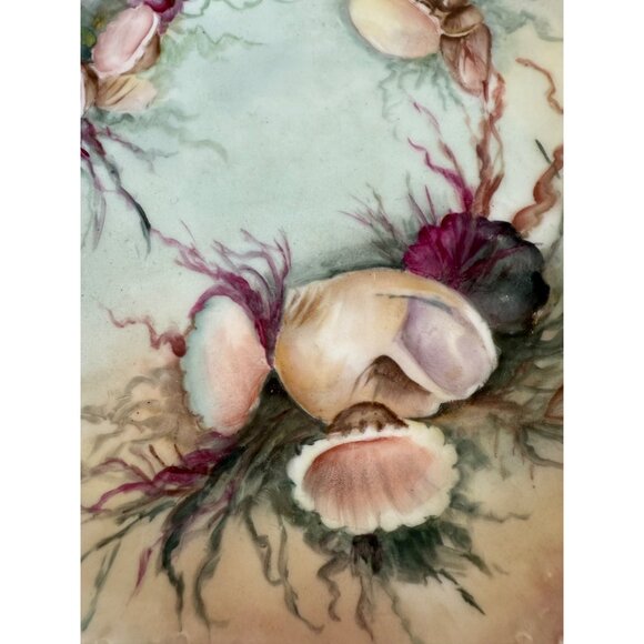 Antique 1910s Rosenthal Monbijou Hand-Painted Seashells Coral Porcelain Plate 9" - Picture 5 of 11